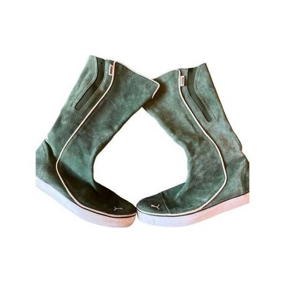 Y2K Puma Green Suede Shoe Boots Women’s US 9 - image 3