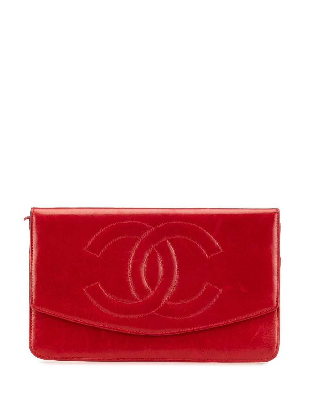 CHANEL Pre-Owned 1994-1996 CC Lambskin Wallet lon… - image 1