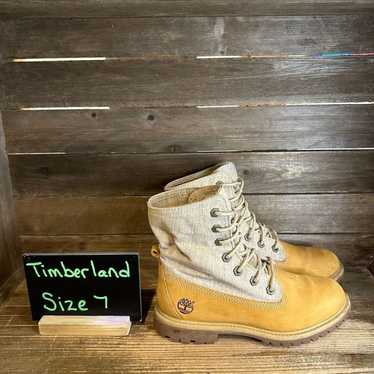 Womens Timberland Eathkeepers Tan Canvas Leather F