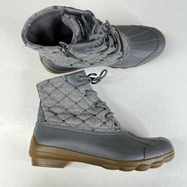 Sperry Syren Gulf Wool Quilted Gray Boots Size 10