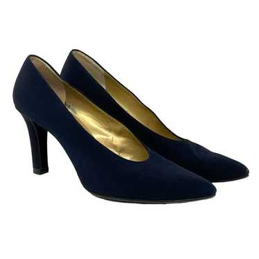 Vintage Yves Saint Laurent Navy Blue High Heels Si