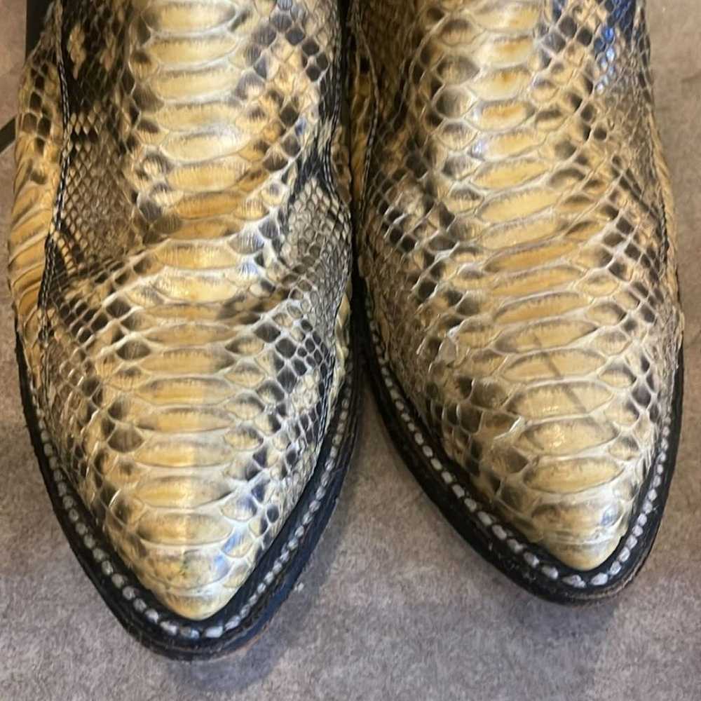 Snake Skin Leather Cowboy Boots - image 10