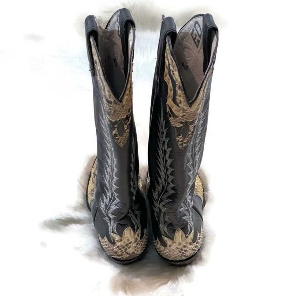 Snake Skin Leather Cowboy Boots - image 2