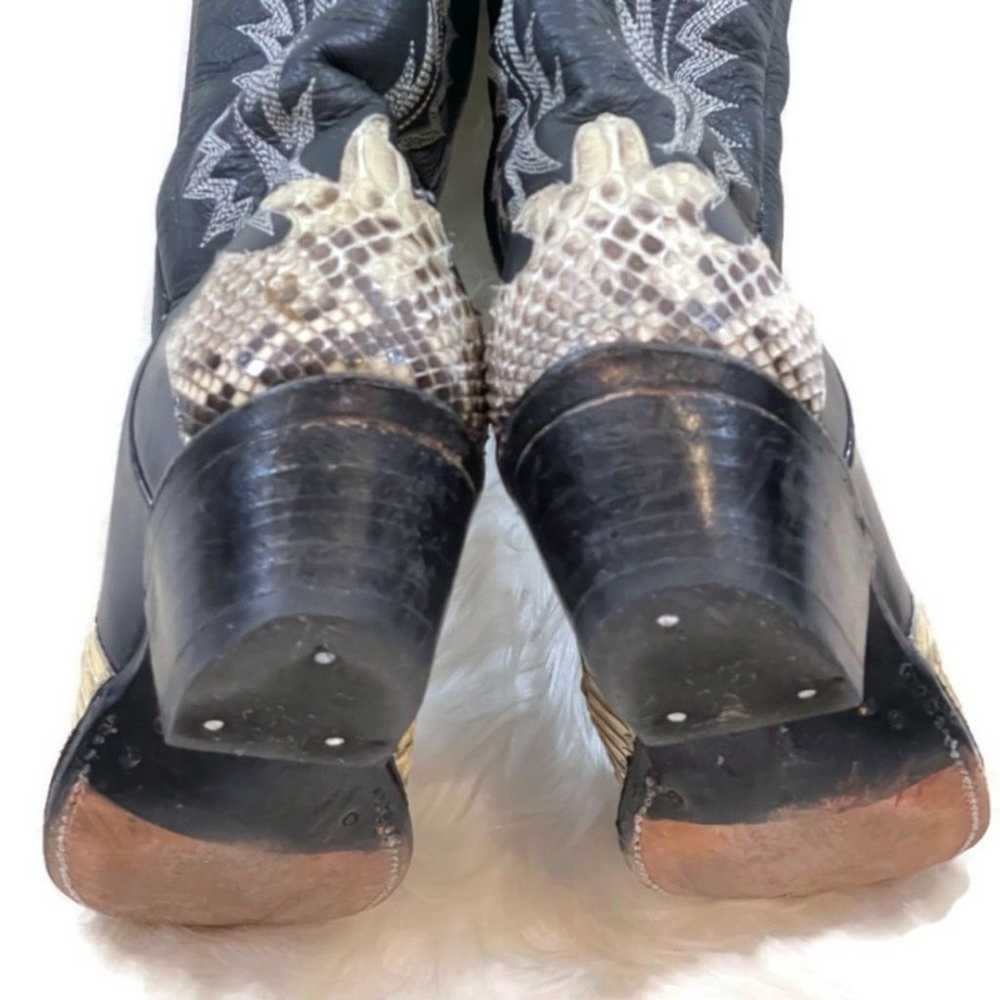 Snake Skin Leather Cowboy Boots - image 4