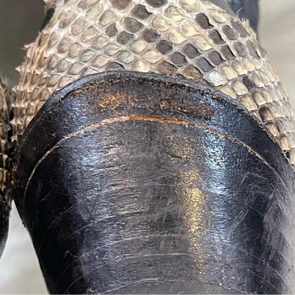 Snake Skin Leather Cowboy Boots - image 8