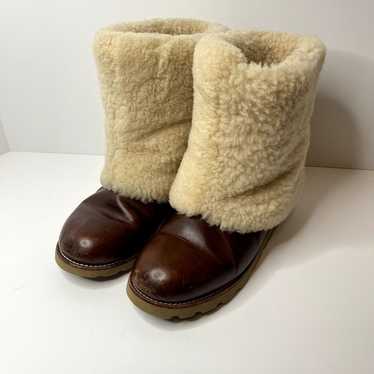 UGG Australia Maylin Brown Leather and Sheepskin B