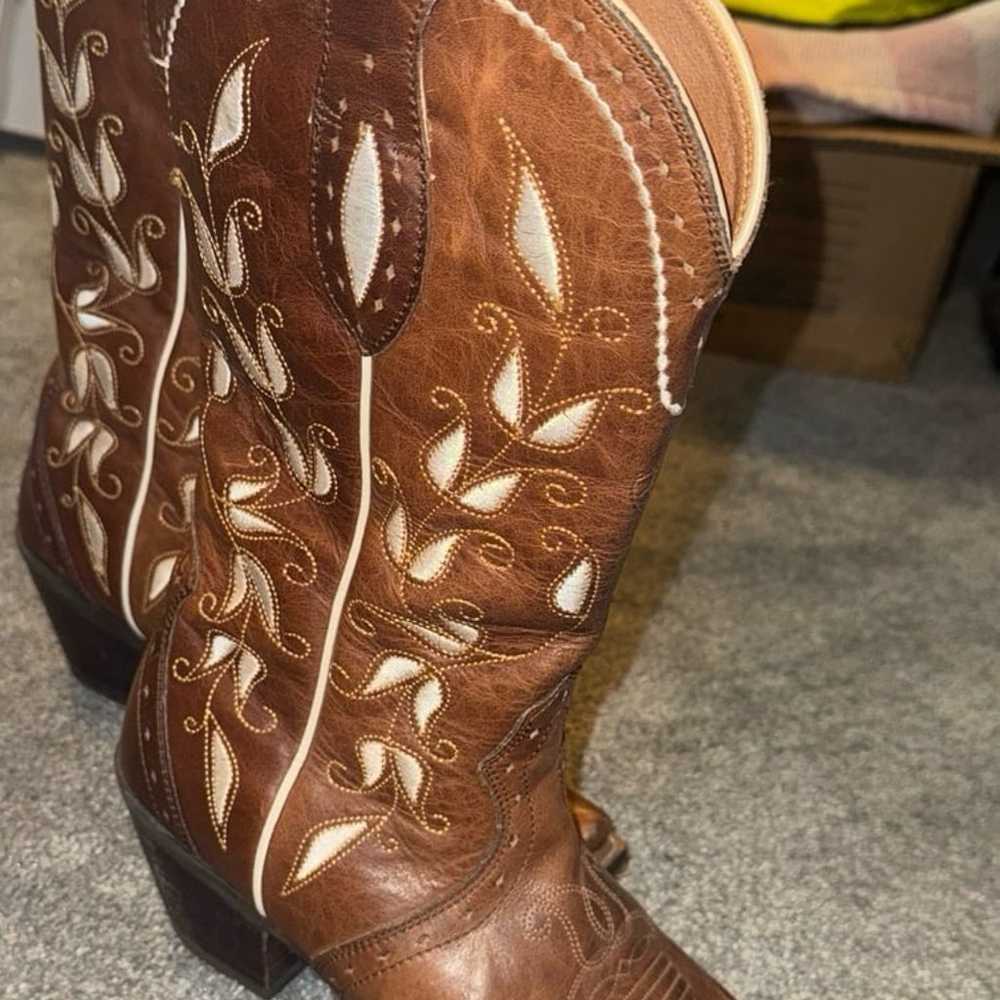 Ariat Brown Cowboy Boots Size 9 Leather Sonora - image 1