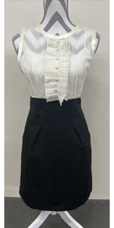 BCBG Maxazria Women Dress Size 4P Black White Soli