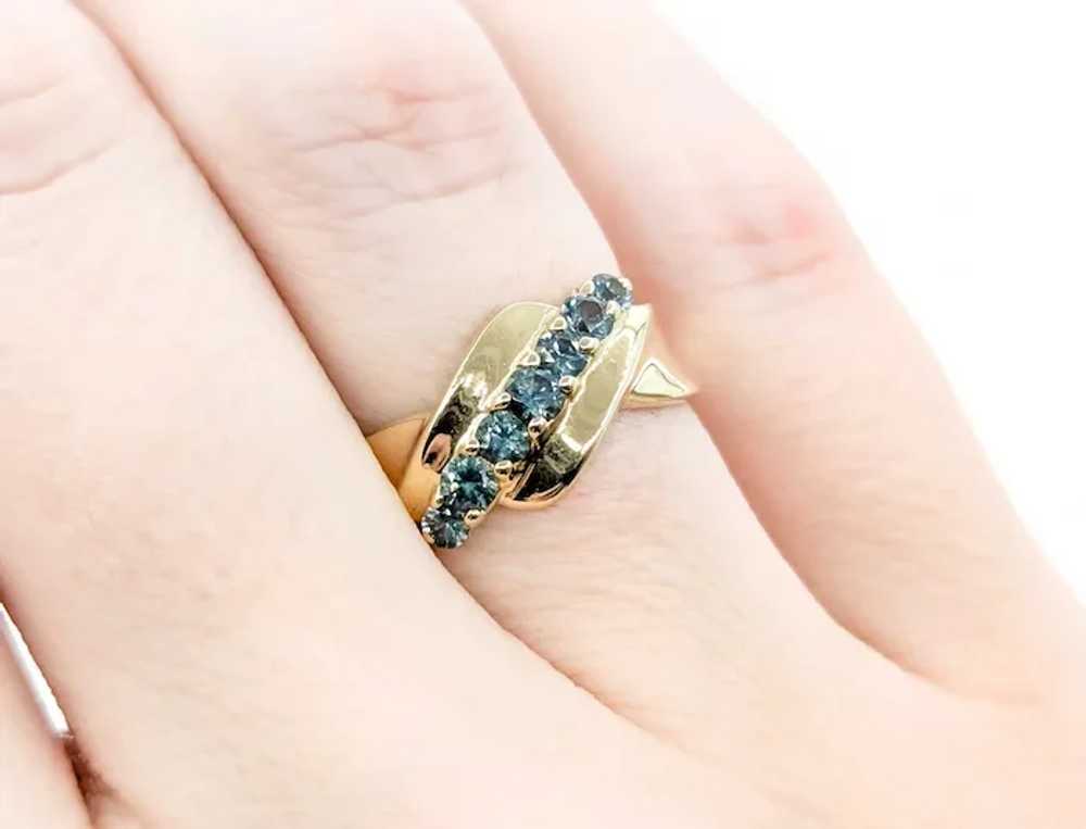 Stunning Blue Topaz Ring in 10k Yellow Gold - image 10