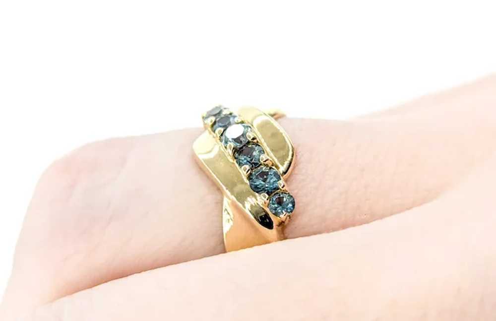 Stunning Blue Topaz Ring in 10k Yellow Gold - image 11