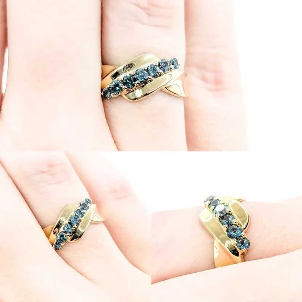 Stunning Blue Topaz Ring in 10k Yellow Gold - image 2