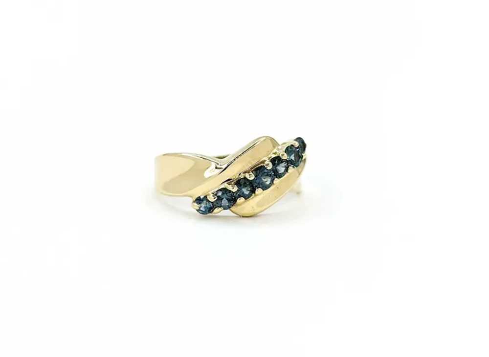 Stunning Blue Topaz Ring in 10k Yellow Gold - image 4