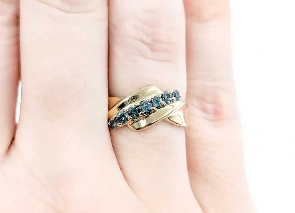 Stunning Blue Topaz Ring in 10k Yellow Gold - image 9