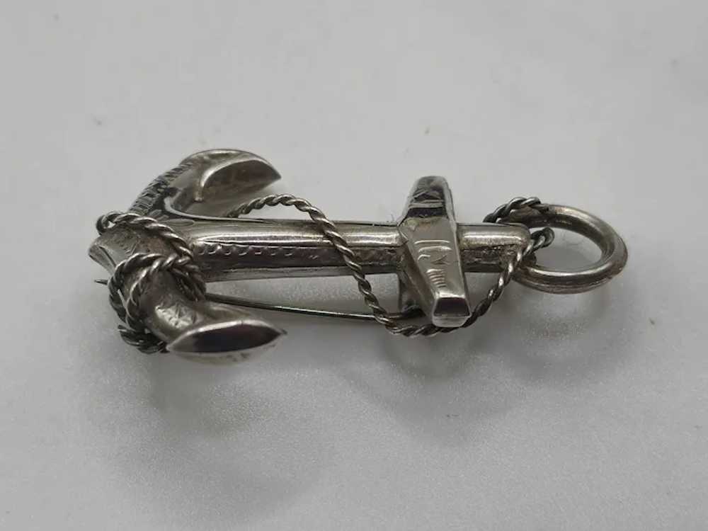 Antique 1916 English Sterling Silver Anchor Brooch - image 4