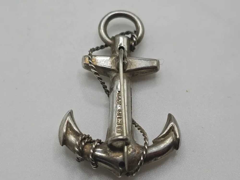 Antique 1916 English Sterling Silver Anchor Brooch - image 5