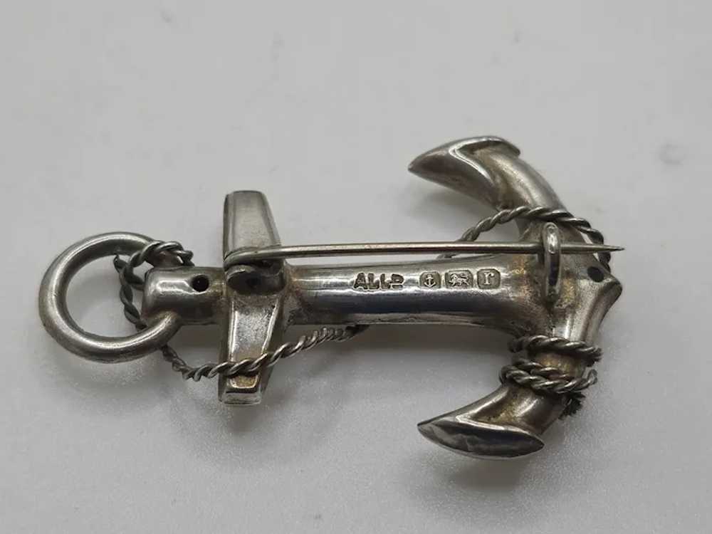 Antique 1916 English Sterling Silver Anchor Brooch - image 6