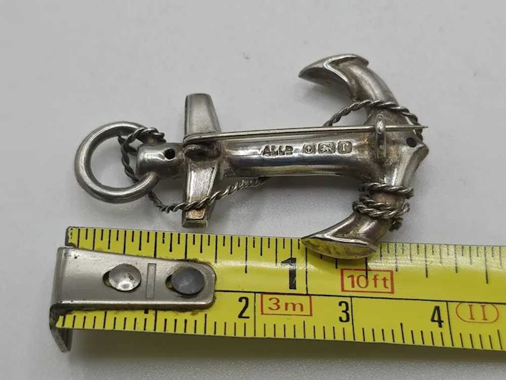 Antique 1916 English Sterling Silver Anchor Brooch - image 7