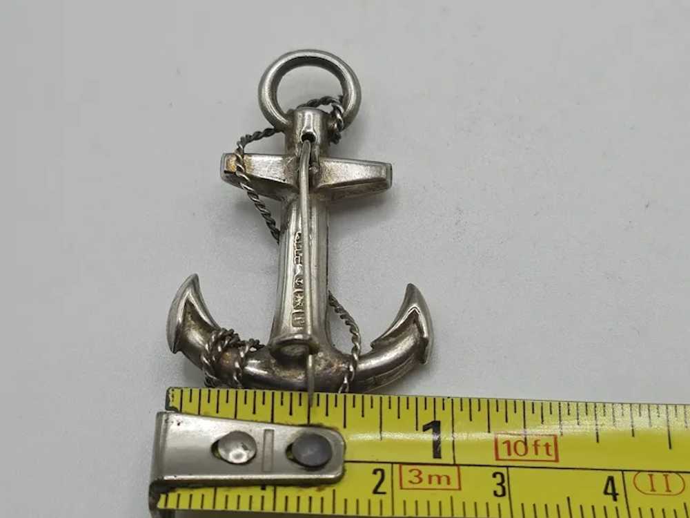 Antique 1916 English Sterling Silver Anchor Brooch - image 8