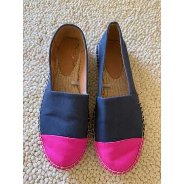 NWOT J.Crew Navy and Pink Toe Espadrilles