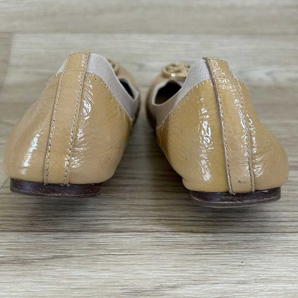 Tory Burch Tan Patent Leather Elastic Ballet Flat… - image 10