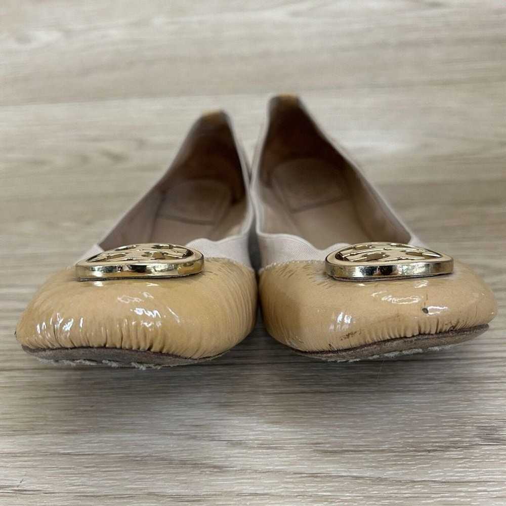 Tory Burch Tan Patent Leather Elastic Ballet Flat… - image 9