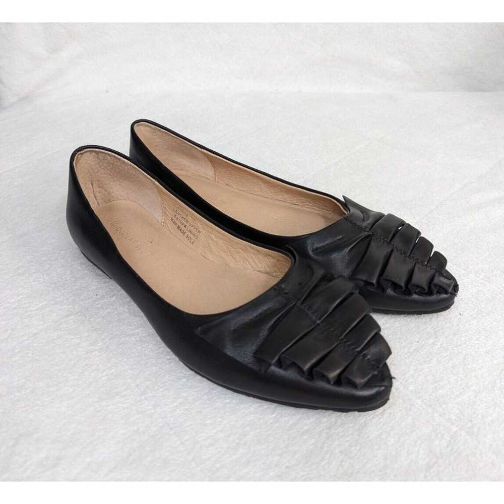 Chocolat Blu Gianni Leather Black Flats Pointed T… - image 1