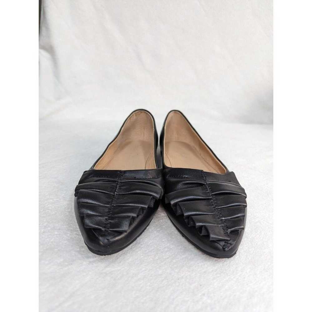 Chocolat Blu Gianni Leather Black Flats Pointed T… - image 5