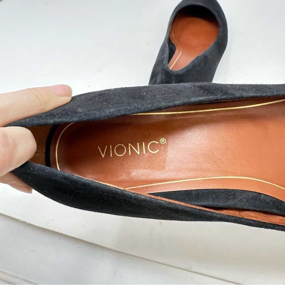 Vionic Hannah Round Toe Suede Flat Black Size 11 - image 6