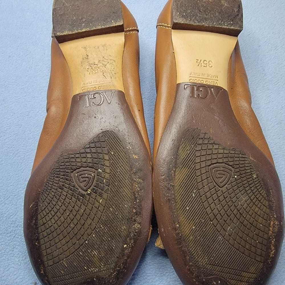 AGL Soft Brown Leather Ballerina Flats Shoes 5 - image 11