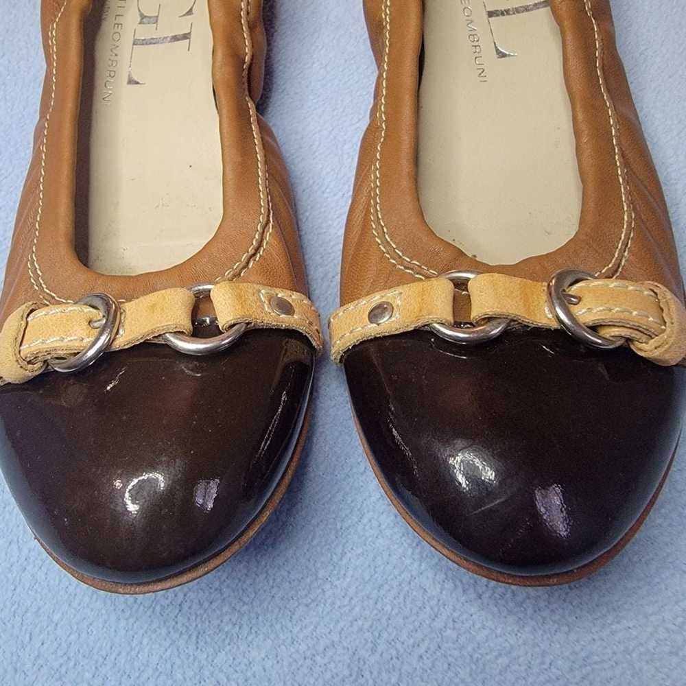 AGL Soft Brown Leather Ballerina Flats Shoes 5 - image 2