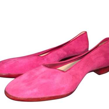 Salvatore Ferragamo Sz 10N (Narrow) Pink Suede Fl… - image 1