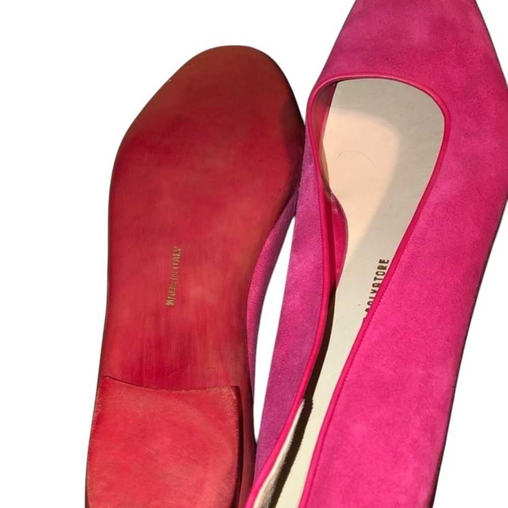 Salvatore Ferragamo Sz 10N (Narrow) Pink Suede Fl… - image 4