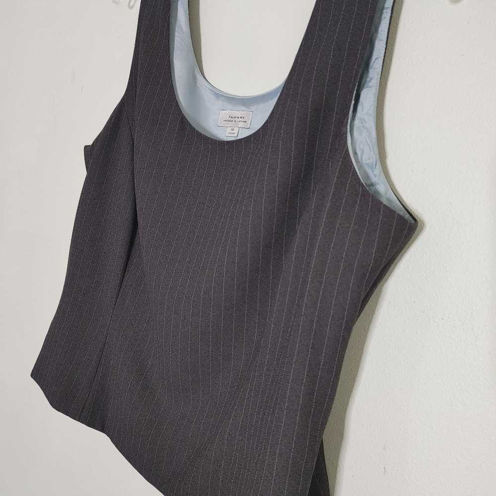 Vintage Y2K Tahiri Grey striped tank top - image 1