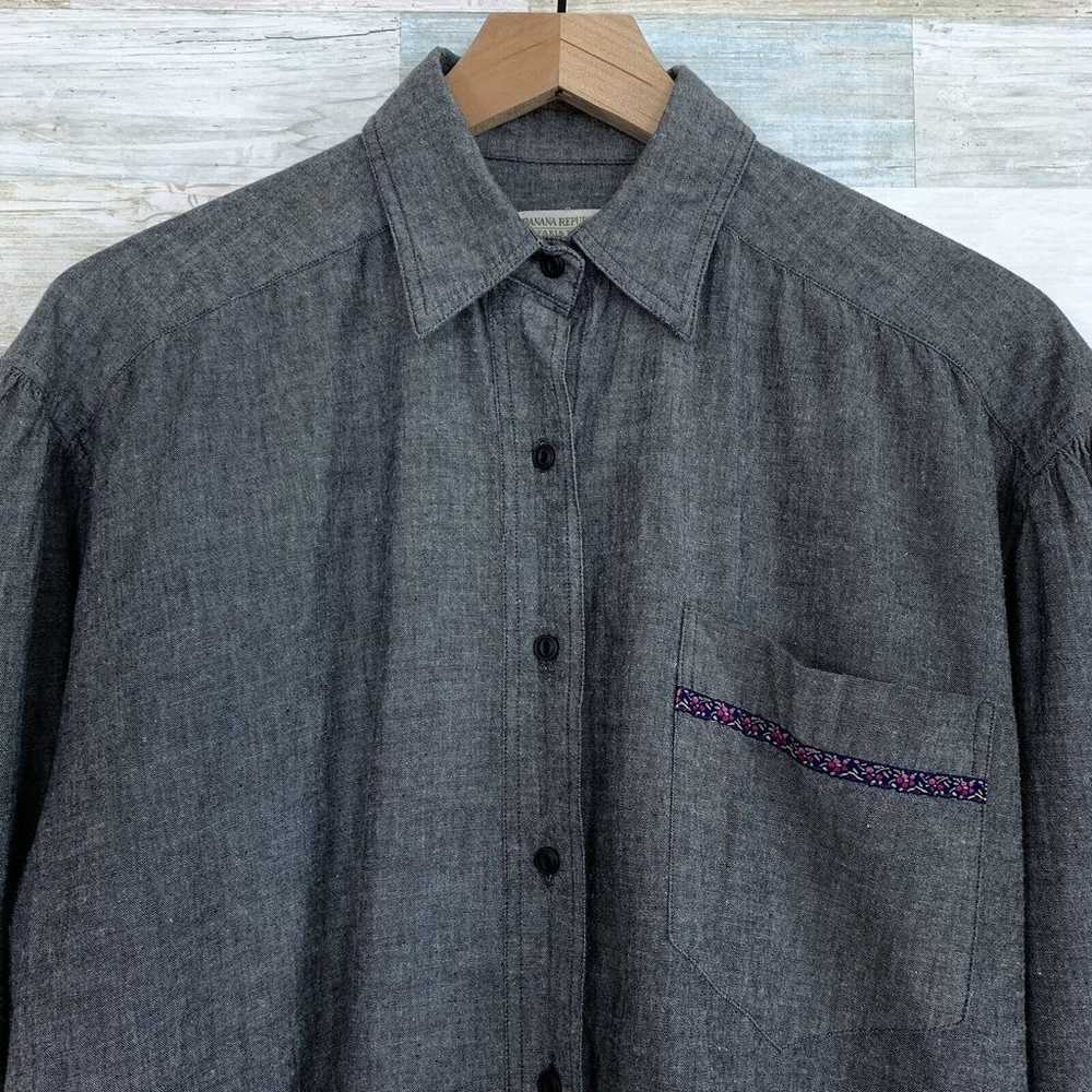 Banana Republic Oversized Button Down Shirt Gray … - image 2