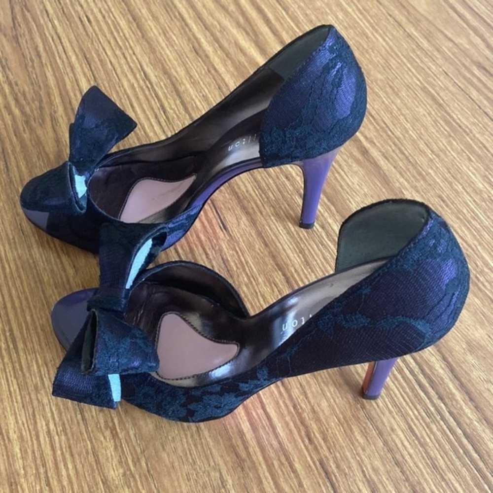 Paris Hilton - Purple and Black Lace Patent Bow D… - image 4