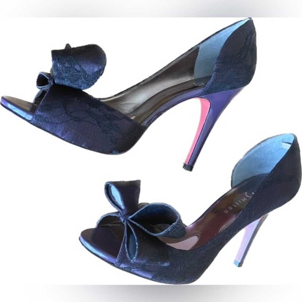 Paris Hilton - Purple and Black Lace Patent Bow D… - image 6