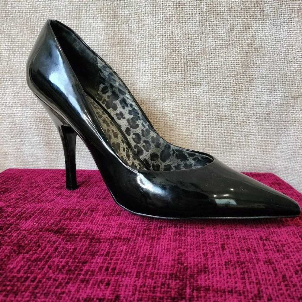 Aldo Black Glossy Patent Leather Pointed Toe Pump… - image 1