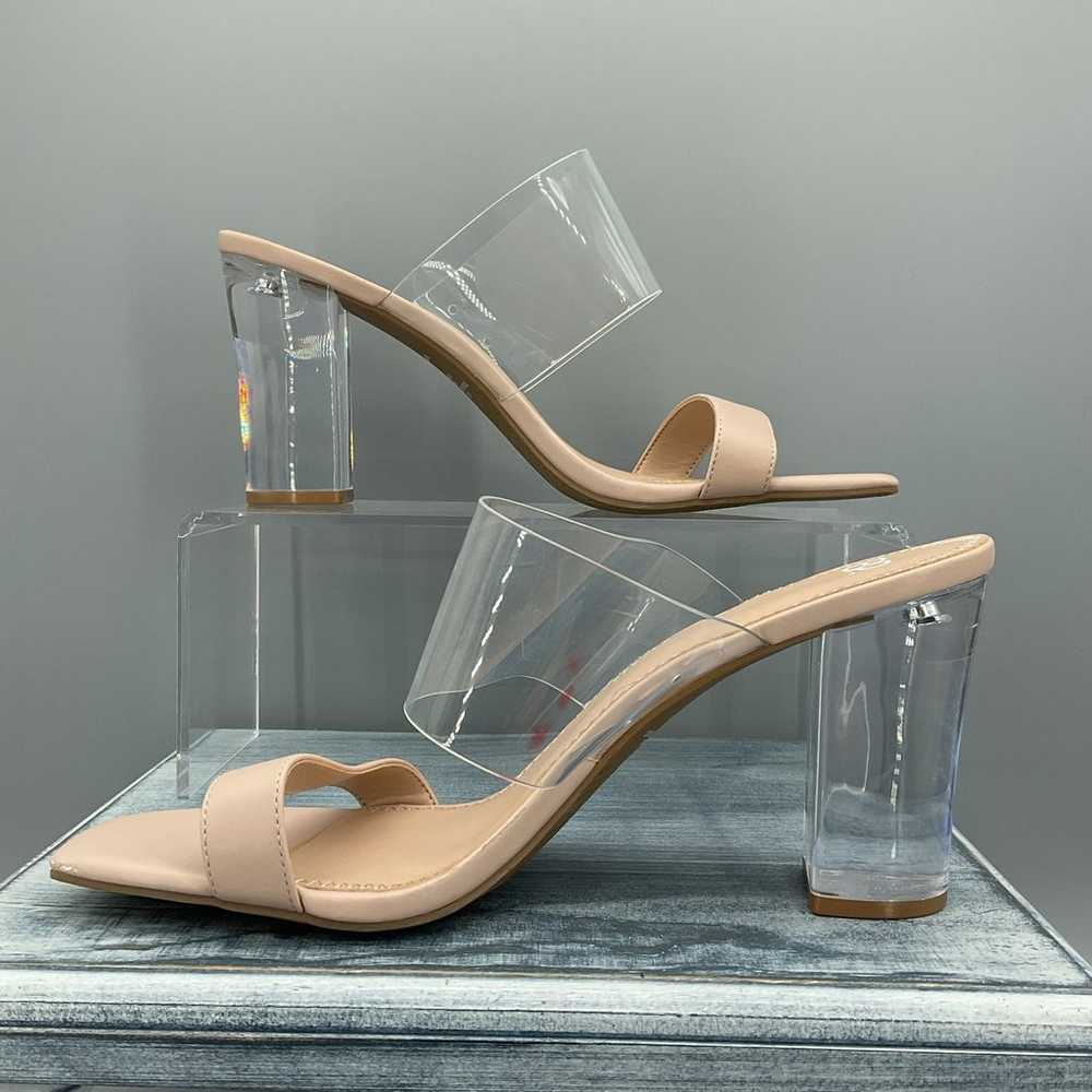 NEW BP Women’s Naomi Clear Block Heel Sandals Tan… - image 2