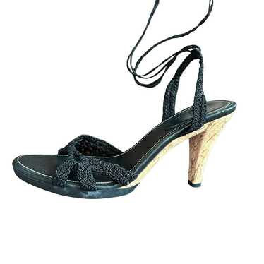 Cole Haan Womens Lyris Sandal black macrame cork … - image 1