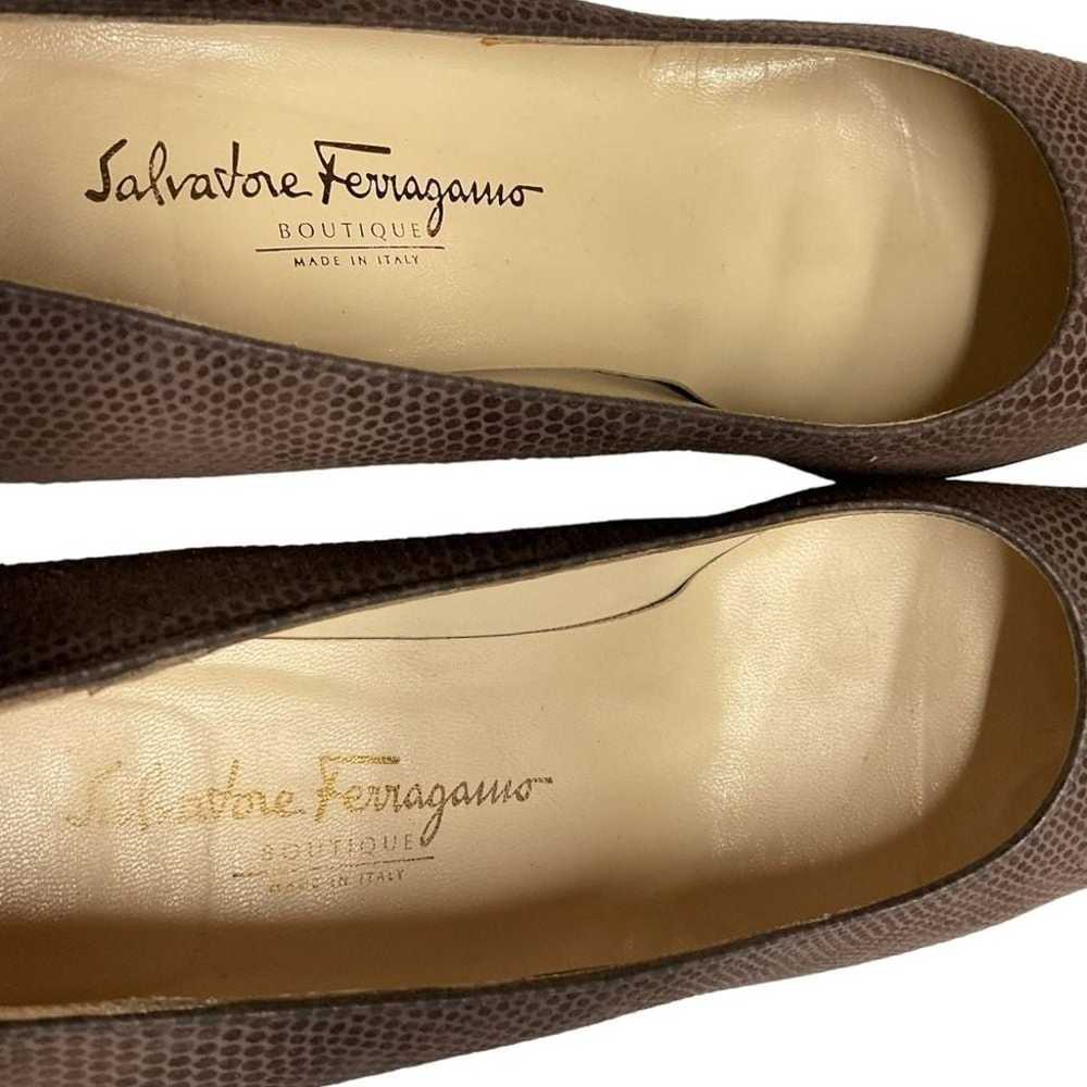 Salvatore Ferragamo Boutique Speckled Brown Leath… - image 6