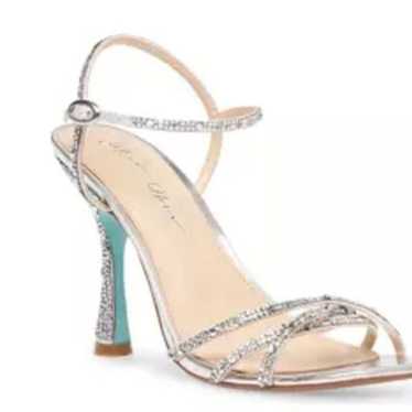 Betsey Johnson Piprr Rhinestone Dress Sandals- Sil