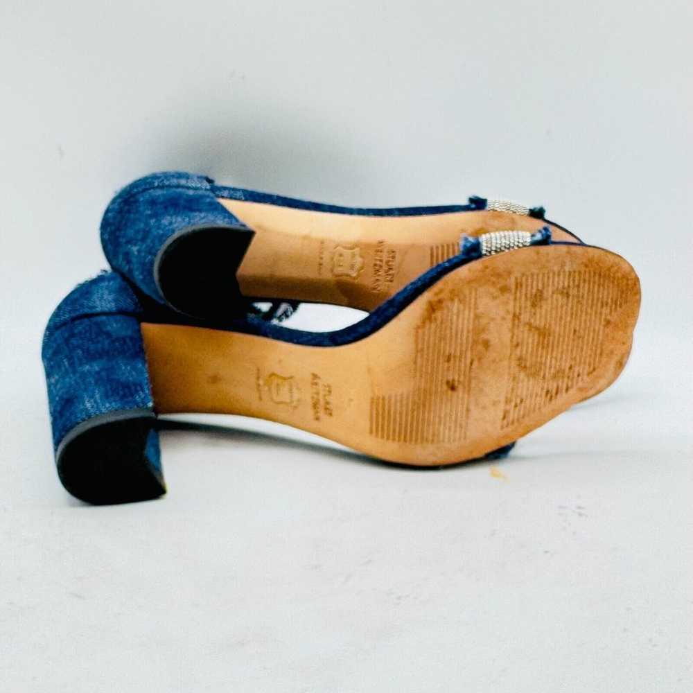 Stuart Weitzman Heels Womens 6.5 Blue Denim Silve… - image 10