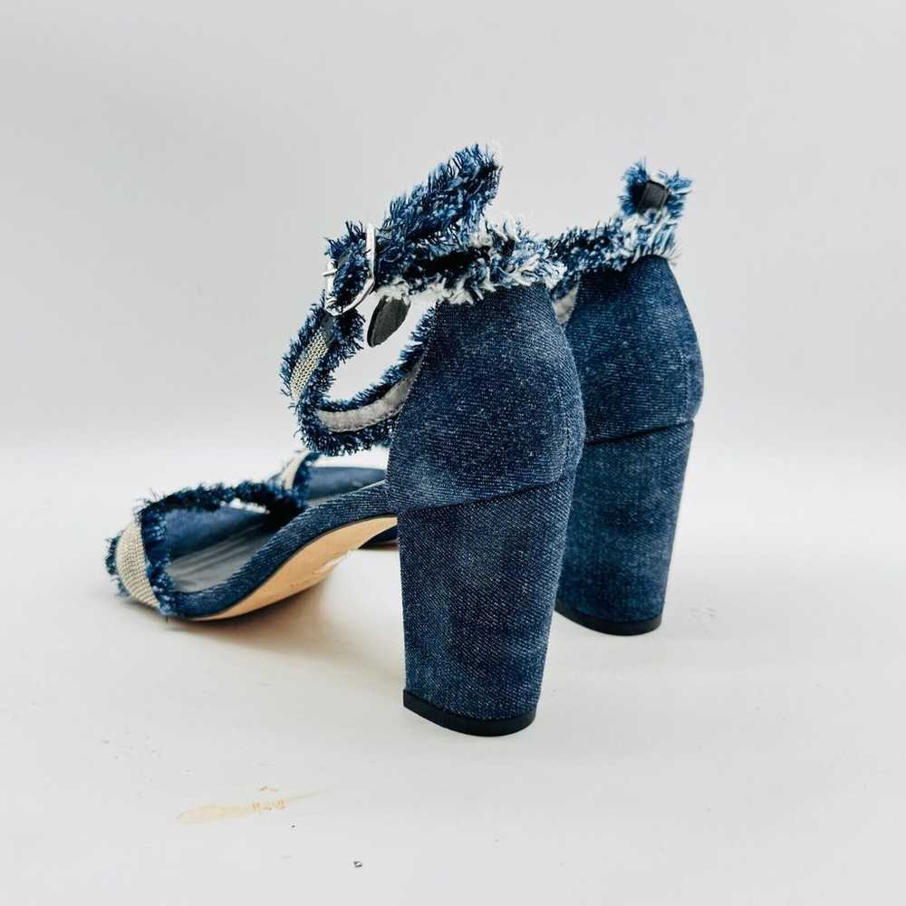 Stuart Weitzman Heels Womens 6.5 Blue Denim Silve… - image 6