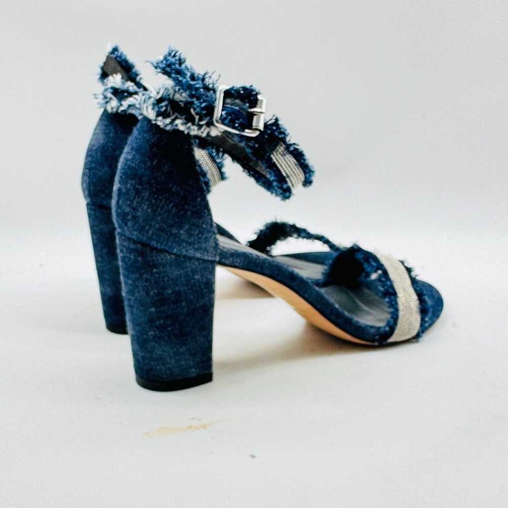 Stuart Weitzman Heels Womens 6.5 Blue Denim Silve… - image 7