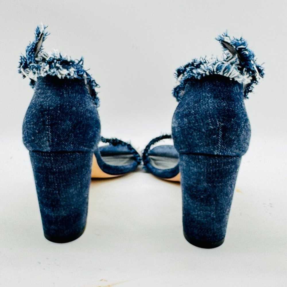 Stuart Weitzman Heels Womens 6.5 Blue Denim Silve… - image 9