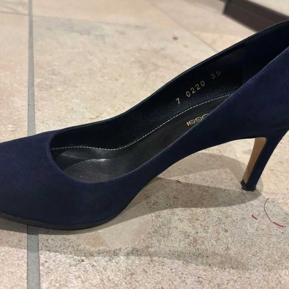 Sergio Rossi Navy Suede Pumps 35 - image 4