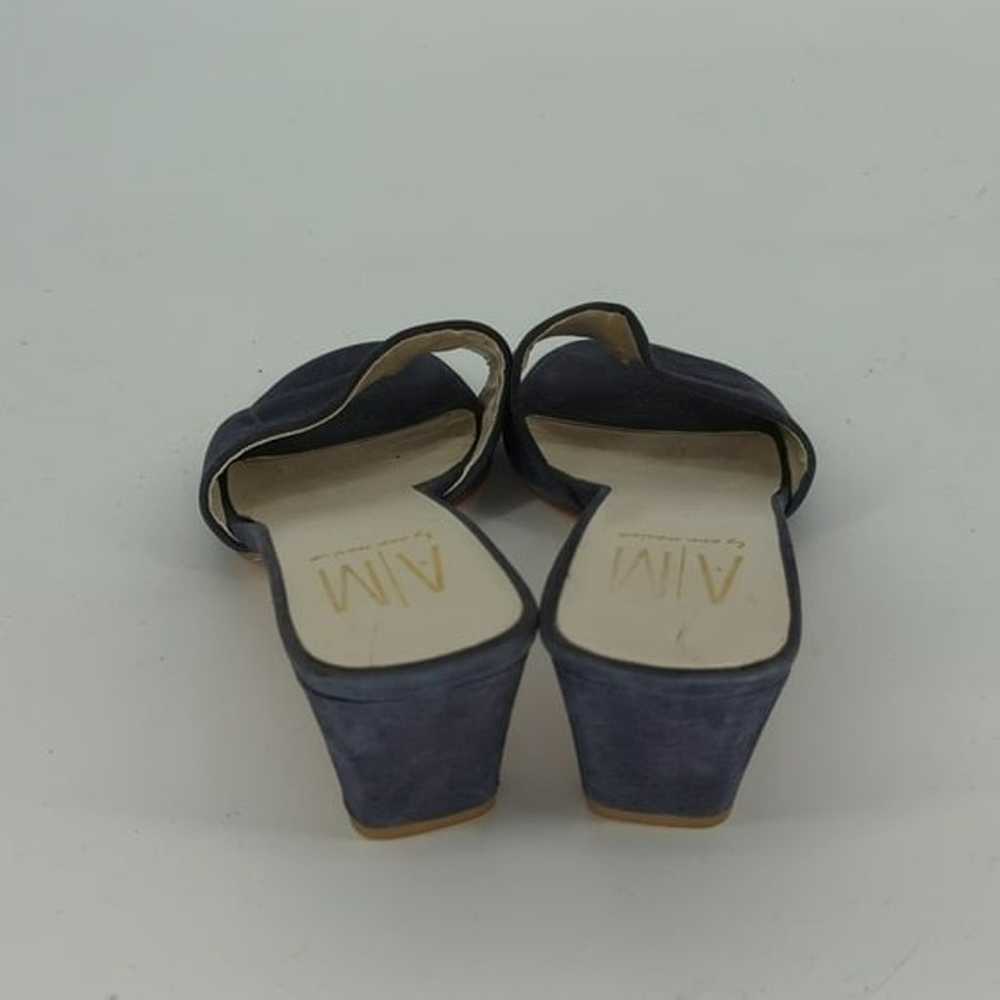 AM Ann Marino Slip On Slides Kitten Heel Navy Blu… - image 4