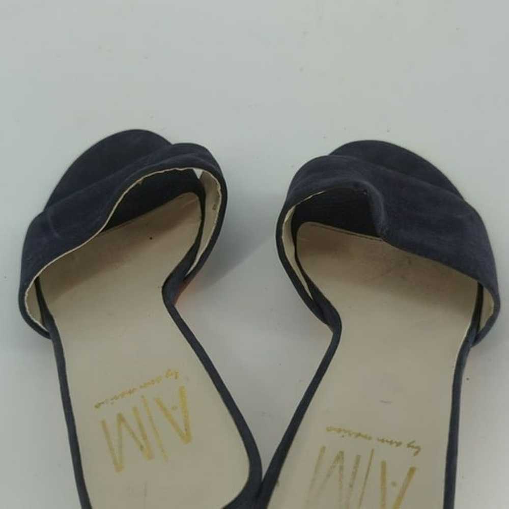 AM Ann Marino Slip On Slides Kitten Heel Navy Blu… - image 6