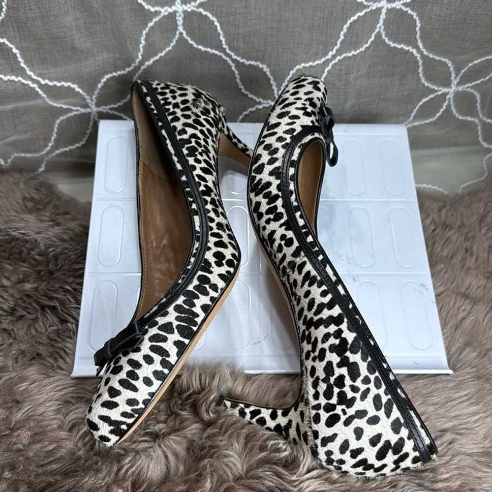 (Z) Ann Taylor Snow Leopard Print Kitten Heels Si… - image 10