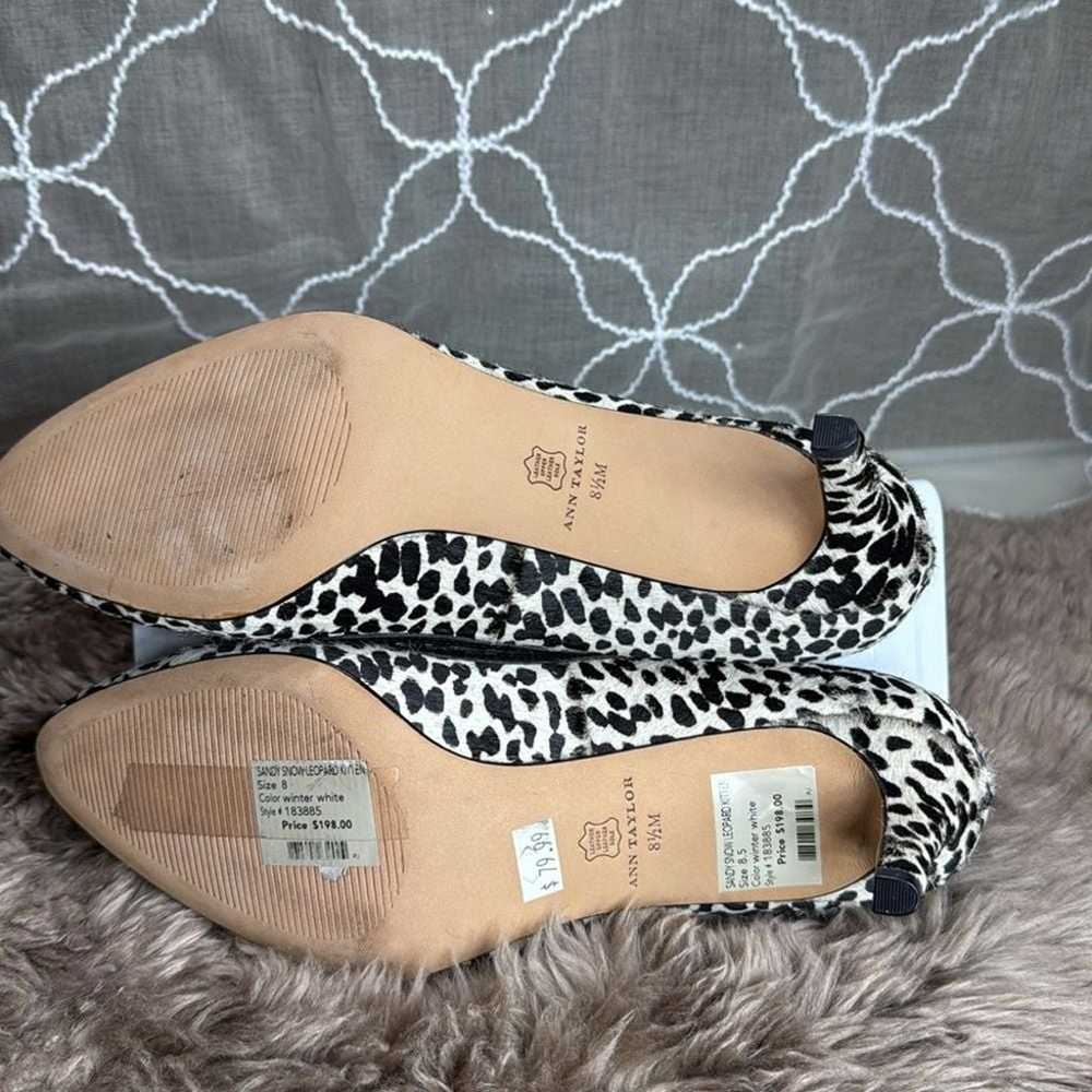 (Z) Ann Taylor Snow Leopard Print Kitten Heels Si… - image 7